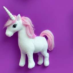 Plush Toy Unicorn On Purple Background free seamless pattern