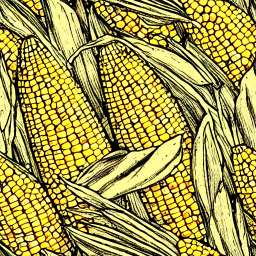 Corn Cobs in Vivid Yellow Color free seamless pattern