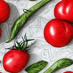 Realistic Red Tomatoes on Paper free seamless pattern