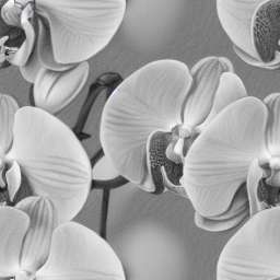Orchids Pencil Drawing free seamless pattern