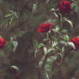 Red Rose Pastel Painting free seamless pattern