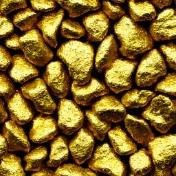 Shiny Gold Nuggets free seamless pattern