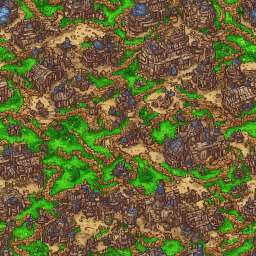 Isometric Map of In-Game Settlement With Rocky Walls free seamless pattern