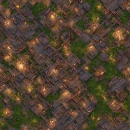 Medieval Town Isometric View Cobble Stone Streets DnD free seamless pattern