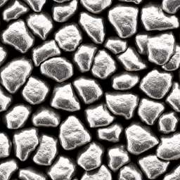 Silver Nuggets Stones free seamless pattern