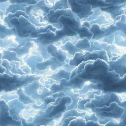 Blue Puffy Clouds Texture free seamless pattern