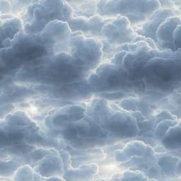 Blue Puffy Clouds Texture free seamless pattern