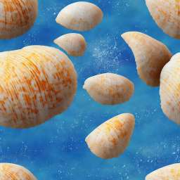 Realistic Sea Shells in the Sand on a Beach free seamless pattern