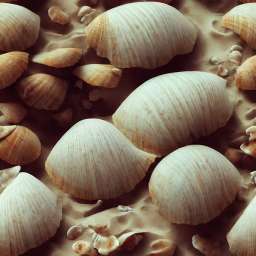 Realistic Sea Shells in the Sand on a Beach free seamless pattern