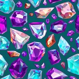 Colorful Gems Game Asset free seamless pattern