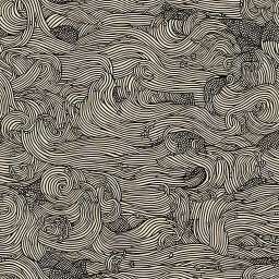 Detailed Sea Waves Intricate Pencil Drawing free seamless pattern