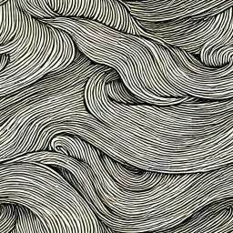 Detailed Sea Waves Intricate Pencil Drawing free seamless pattern