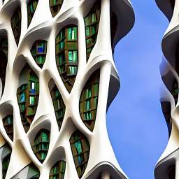Gaudi Style Building Architecture free seamless pattern