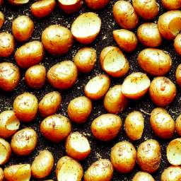 Roasted Seasoned Baby Potatoes free seamless pattern