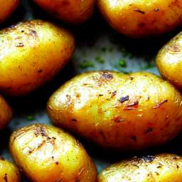 Roasted Seasoned Baby Potatoes free seamless pattern