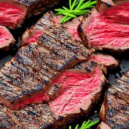 Grilled Steak Red Meat With Vegetables free seamless pattern