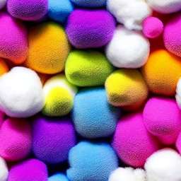 Colorful Puffy Cotton Balls free seamless pattern