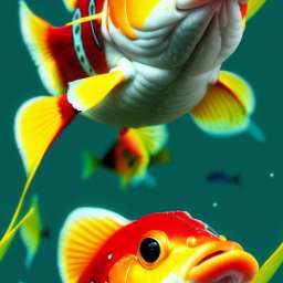 Colorfull Fish Swimming in Water - Aquarium Fish free seamless pattern