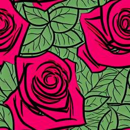 Rose Illustration Texture free seamless pattern